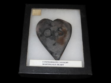 5 1/4" x 6 1/4" Confederate Cavalry Martingale Heart, Stamped C.S.