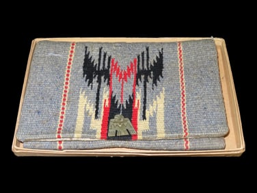 10 x 6 1/2" Chimayo Purse Pouch With Thunderbird Native American Emblem