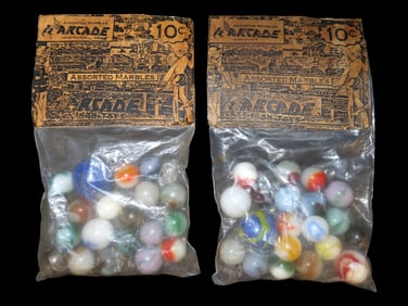Lot of Misc Advertisement Marbles, Arcade Assorted Marbles
