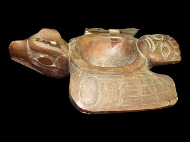 Cast Reproductions of an Original Alaskan Carved Effigy Bowl by Amos Wallace