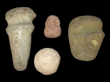 Group of Miscellaneous Hardstone Implements-i.e. Axes, Celts, Pestles, Gameballs, Mauls,