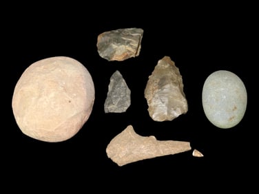 Group of Miscellaneous Hardstone Implements-i.e. Axes, Celts, Pestles, Gameballs, Mauls,