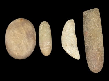 Group of Miscellaneous Hardstone Implements-i.e. Axes, Celts, Pestles, Gameballs, Mauls,
