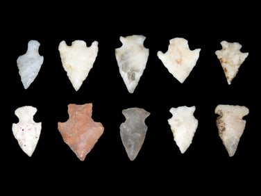 Lot of Miscellaneous Flint -i.e.-Blades, Common Arrowheads, Bird Points, and/or Gouges/Adzes