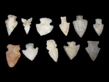 Lot of Miscellaneous Flint -i.e.-Blades, Common Arrowheads, Bird Points, and/or Gouges/Adzes
