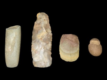 Lot of Miscellaneous Flint -i.e.-Blades, Common Arrowheads, Bird Points, and/or Gouges/Adzes