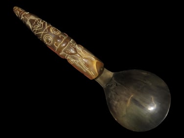 10 1/2" Hand Carved Horn Ladle