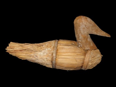 11 1/2" Reed Duck Decoy, 1940"s Folk Art
