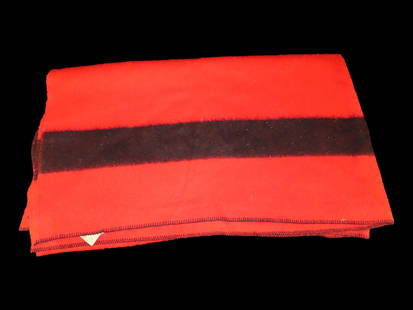 87" x 71 1/2" Bright Red Wool Blanket, made by Orr: 87" x 71 1/2" Bright Red Wool Blanket, made by Orr
