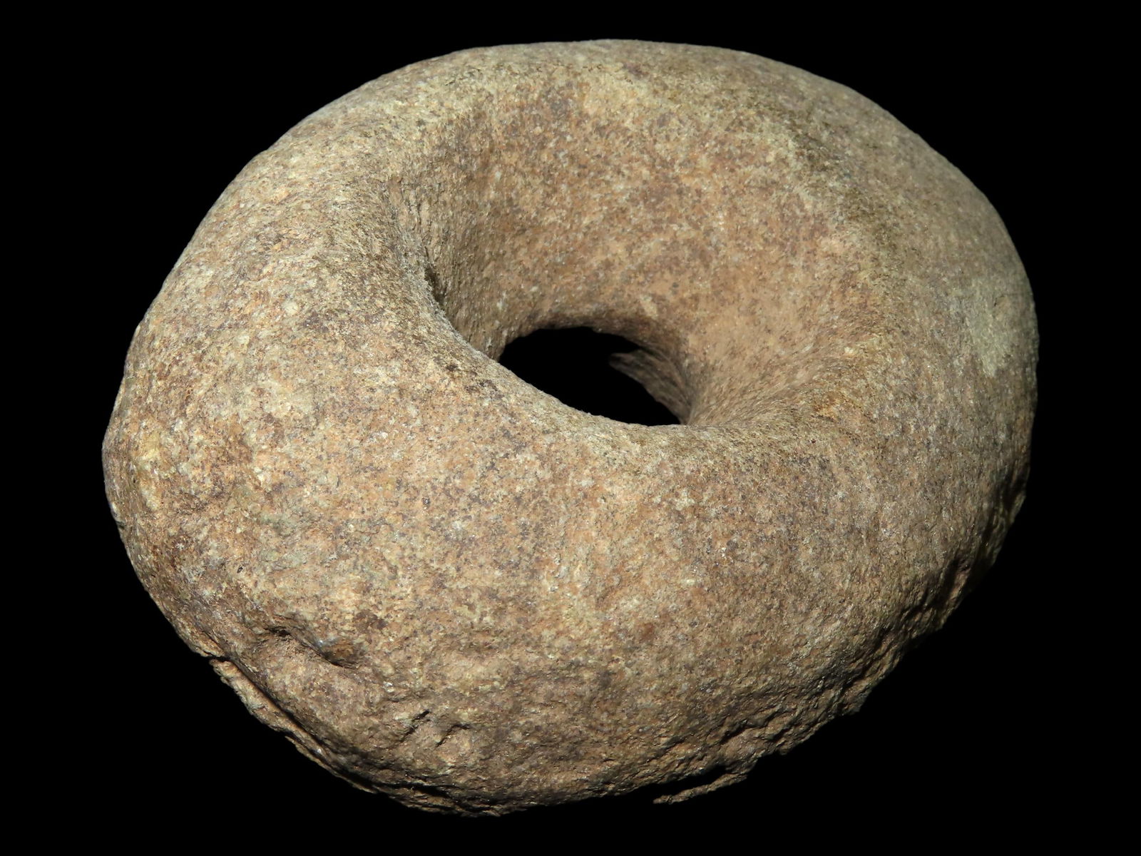 4 1/8" Donut/Doughnut Stone, Fishing Net Weight/Digging Stick Weight/Mace Head- The exact uses are (1 of 7)