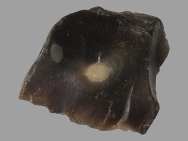 3 3/4" Mousterian Knife/Scraper, Black Flint, Found in Northfleet, Kent,England 2008