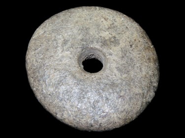 2" Perforated Stone Disc- Pendant/Weight/Whorl Bead, found in Egypt