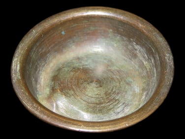 1 3/4" Antique Mongolian Tibetan Buddhist Brass Offering Bowl