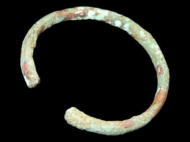 3 1/4" Copper Bracelet, Heavily Patinaed from Oxidation, from Mongolia