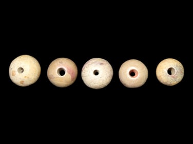 Set of 5 Rare Purple Hardstone Pre-columbian Beads found in Peru