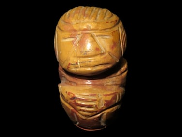 1 7/16" Pre-Columbian Tairona Carved Stone Human Effigy Bead/Pendant