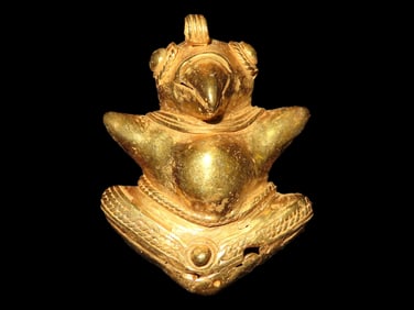 2" Pre-Columbian Tairona Tumbaga Bird Effigy Pendant
