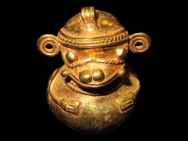 1 5/8" Pre-Columbian Tairona Tumbaga Monkey Effigy Pendant