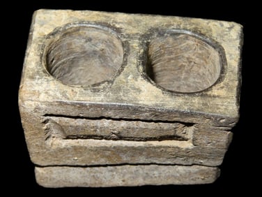 2" Peruvian Dual Cavity Offering Vessel/Incense Burner, Pre-Columbian, Peru