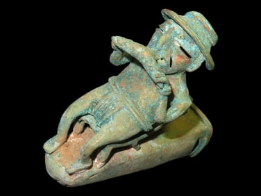 4 3/4" Pre-Columbian Moche Efigy Figure, made of Bronze, Peru, 200-900 AD