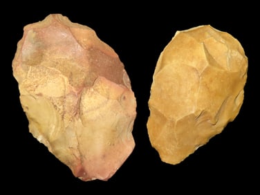 Set of 2 Flint Adzes/Blades, from a Private Collection in Delaware 4 1/8" & 3 3/8"