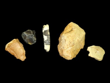Early Man Hand Axe and Flint Tools, 300,000 Years Old