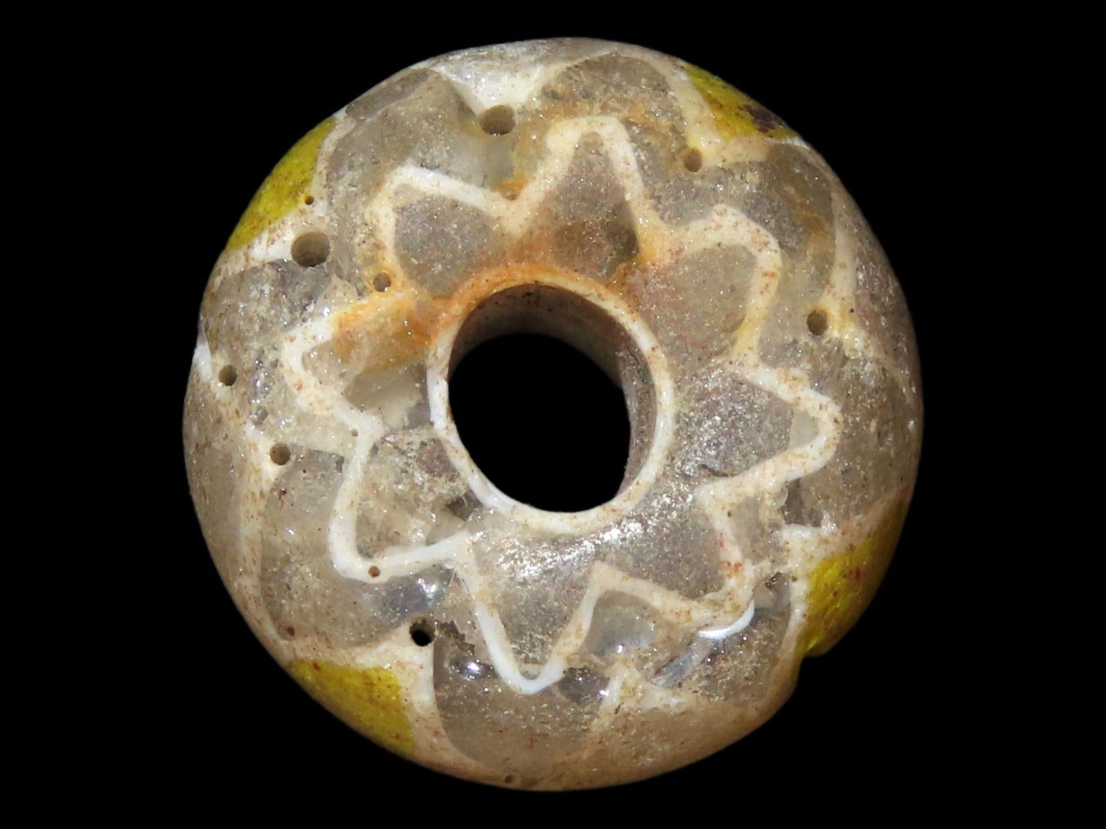 1/2" x 1/2" Rare Yellow Chevron Trade Bead (1 of 6)