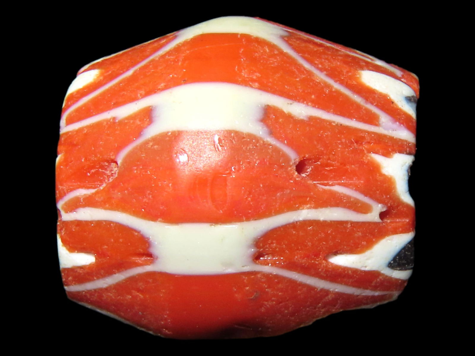 1/2" x 1/2" Orange Chevron Trade Bead (1 of 6)