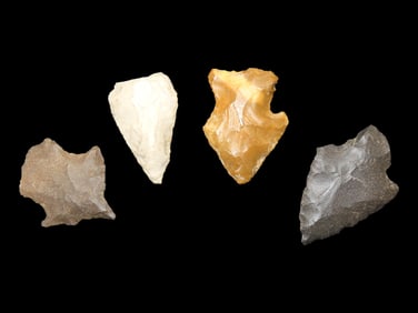 Grouping of 4 Arrowheads found in Arkansas