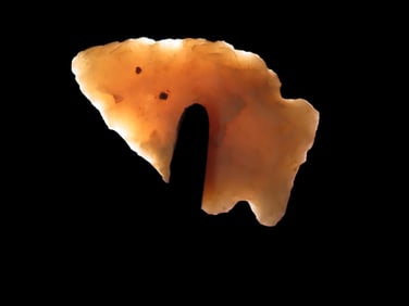 Lot of 2 Translucent Novaculite Bird Pts, found in Wabash Co., Illinois by Russell Flener
