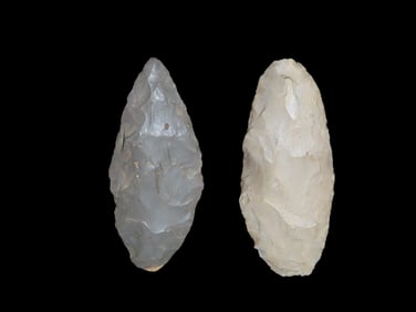 Lot of 2 Nodena Blades, found in Wabash Co., Illinois by Russell Flener