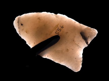 1 13/16" Novaculite Clovis, Dickey COA, EX Randall Kimbrell, Johnson, Illinois