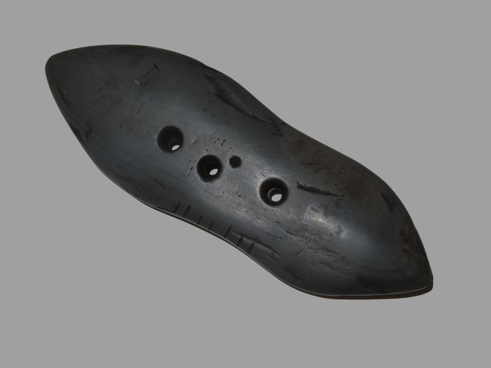 5 1/2" Tallied 3-Hole Gorget, Tom Davis COA, EX Don Flatt, Lake Co., Indiana (1 of 9)