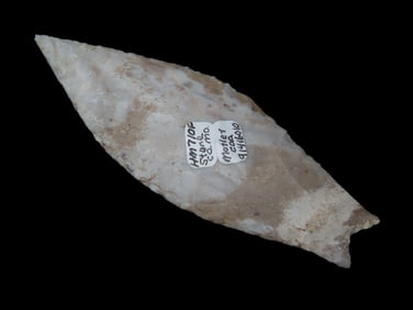 4 3/8" Sedalia Point, Motley COA, found by George Bowden near Table Rock Lake in Stone Co.,