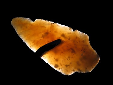 3" Knife River Flint Adena, Translucent, Ex Neil Ostberg, Ex Brian Pieplow Collections