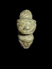 1 1/8" Pre-Columbian Effigy Pendant, Motley COA, South America