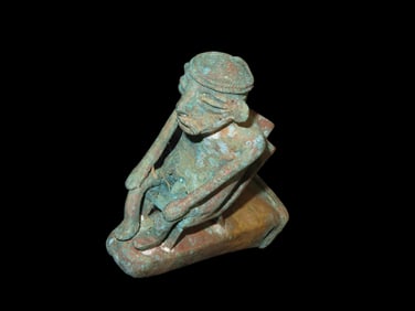 4 3/4" Copper Shaman Effigy, Motley COA, Peru, Ex Steve Barras Estate