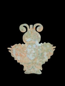 6 3/4" Copper Pre-Columbian Butterfly Pictorial, Motley COA, Peru, Ex Steve Barras Estate