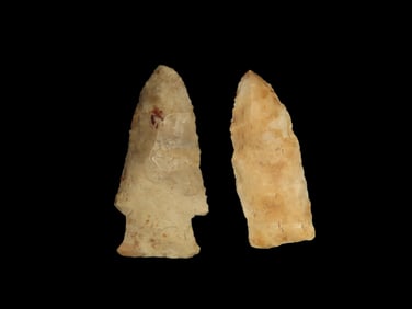 2 1/4" Hardin Stemmed and a 2" First View, Found in Massac Co. IL Ex Brad Hawking Lithics