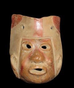 6 3/8" Terracotta Aztec-style Mask from Colombia