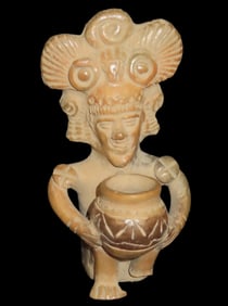 5 1/8" Pottery Shaman Figure Incense Burner