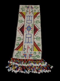 14 3/4" x 5" Vintage Native American Beaded Neckplate