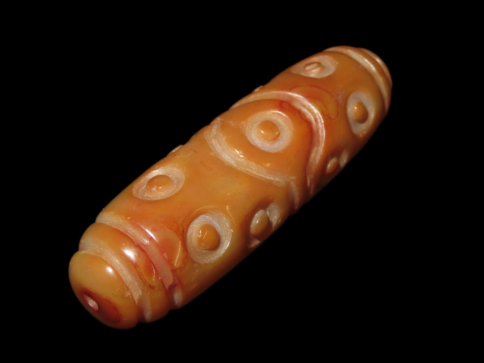 2 13/16" Antique Chinese Hongshan Culture Red Agate Carved Bead/Pendant (1 of 7)