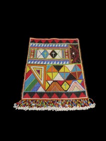 11 1/2" x 9" Vintage Native American Beaded Neckplate