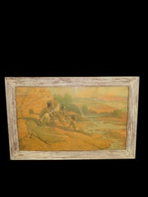 Robert Wesley Amick(1879-1969) "Where The Sun Goes" framed print 35" x 23"