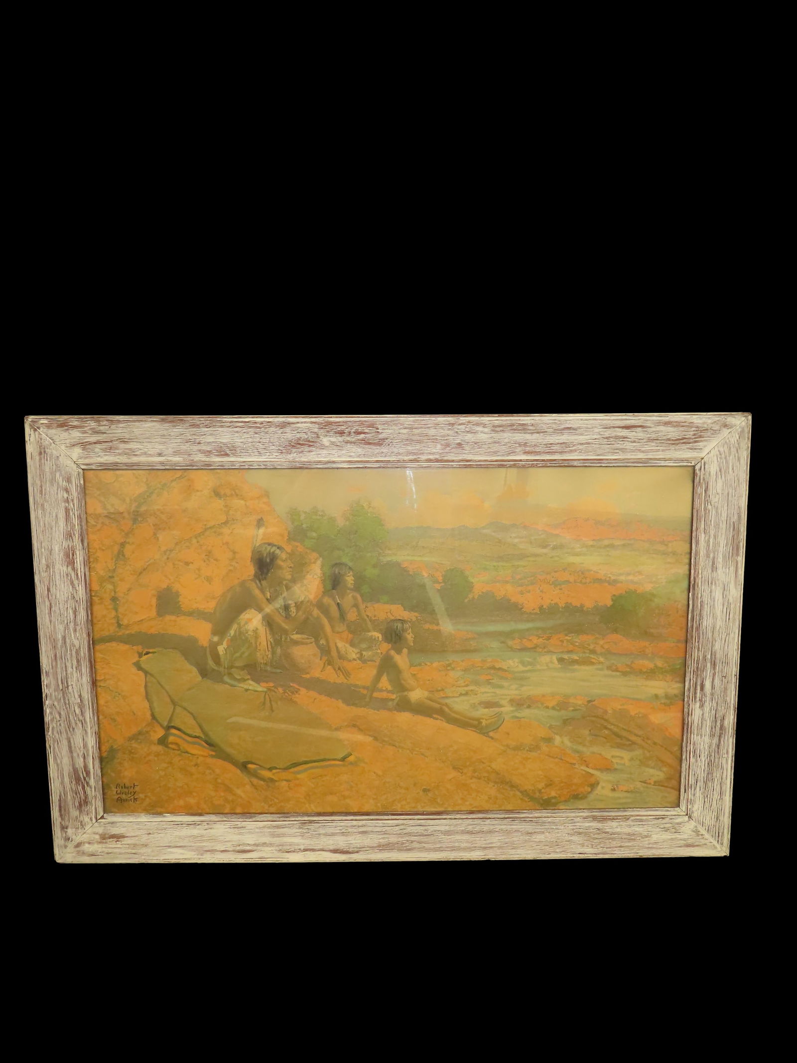 Robert Wesley Amick(1879-1969) "Where The Sun Goes" framed print 35" x 23" (1 of 6)