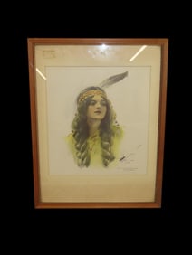 Harrison Fisher (1875-1934) "Minnehaha from The Song of Hiawatha" framed print-From the book "A Book
