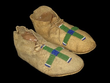 Pair of Beaded Child's Moccasins
