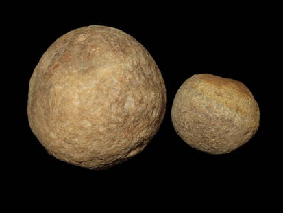 Lot of 2 Quartzite Hammerstones: Lot of 2 Quartzite Hammerstones