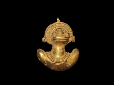 Tairona Tumbaga Figurine, Gold/Copper Alloy, Pre-Columbian